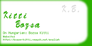 kitti bozsa business card